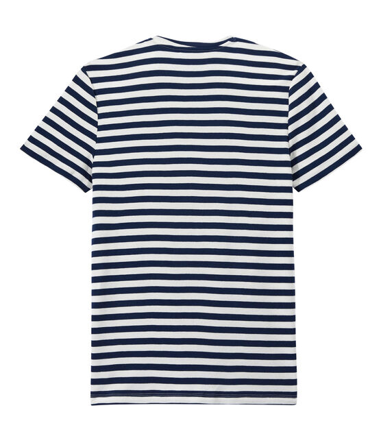 T-shirt homme à rayures bicolores bleu MEDIEVAL/blanc MARSHMALLOW