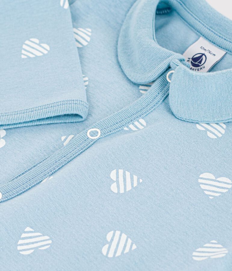 Pyjama b&eacute;b&eacute; en coton sans pieds &agrave; col imprim&eacute; c&oelig;urs MIMI/ ECUME