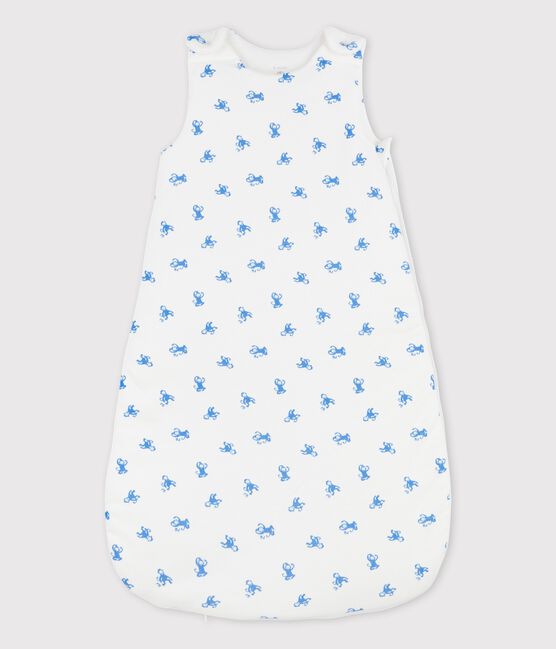 Gigoteuse bébé en coton biologique blanc MARSHMALLOW/bleu BRASIER