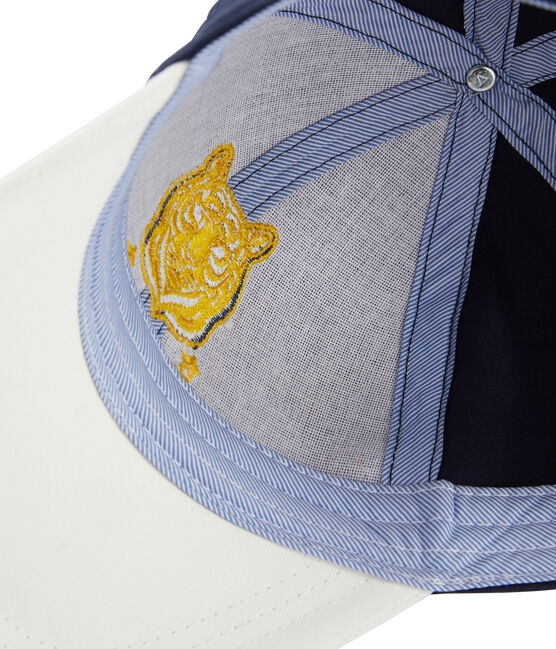 Casquette en twill enfant garçon blanc MARSHMALLOW/bleu SMOKING