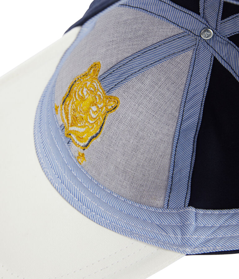 Casquette en twill enfant gar&ccedil;on blanc/bleu