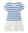 Robe bébé fille manches courtes blanc MARSHMALLOW/bleu PERSE