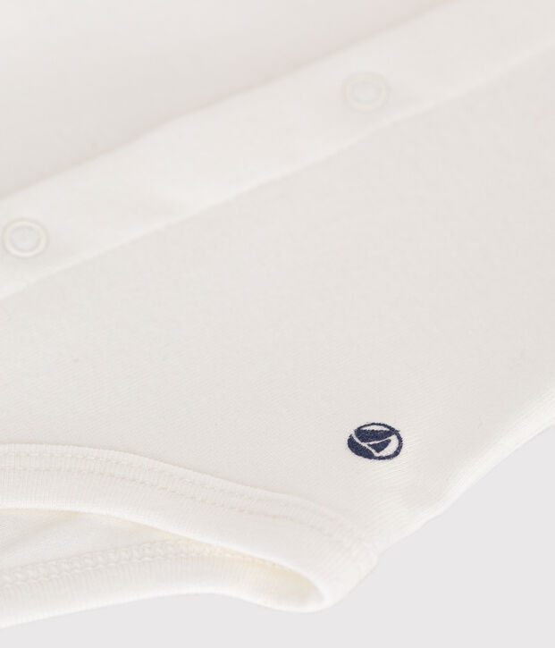 Body manches courtes &agrave; collerette b&eacute;b&eacute; blanc