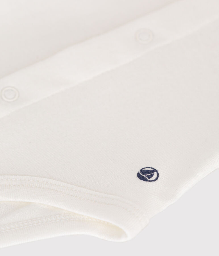 Body manches courtes &agrave; collerette b&eacute;b&eacute; blanc MARSHMALLOW