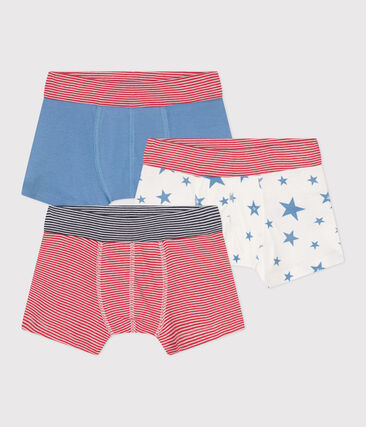 Lot de 3 boxers enfant en coton ceinture recouverte imprimé étoiles