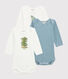 Lot de 3 bodies manches longues bébé garçon Petit Bateau x Deyrolle