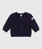 Cardigan bébé en coton épais uni SOIR