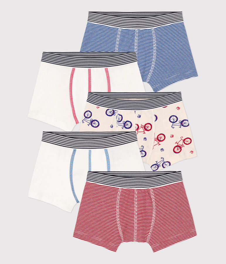 Lot de 5 boxers v&eacute;lo petit gar&ccedil;on en coton multicouleur