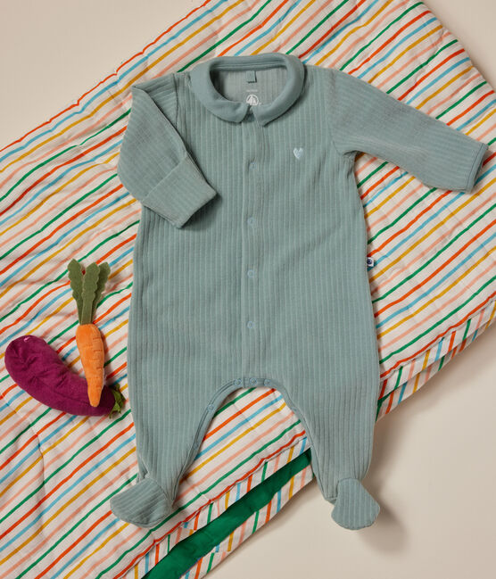 Pyjama en velours bébé vert PAUL