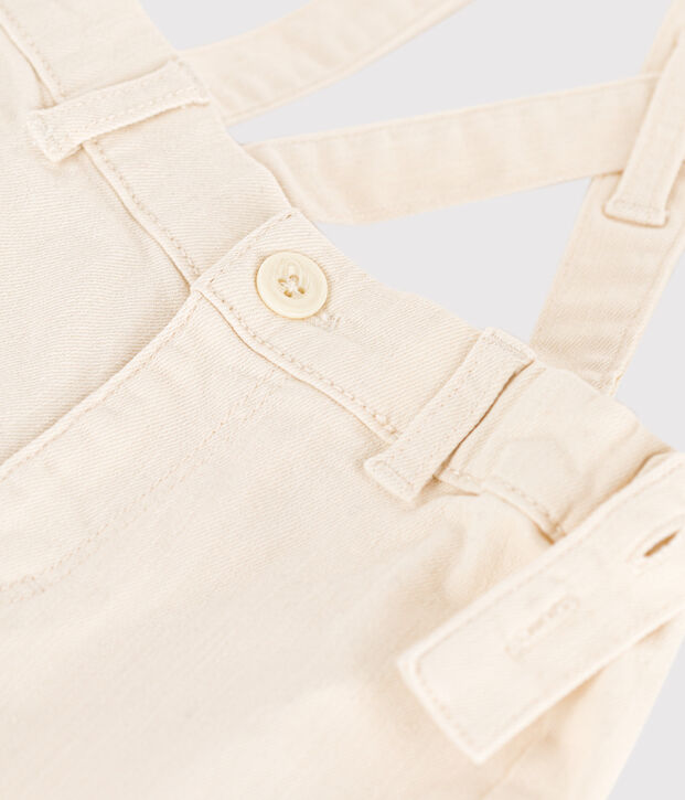 Short &agrave; bretelles b&eacute;b&eacute; en denim &eacute;cru