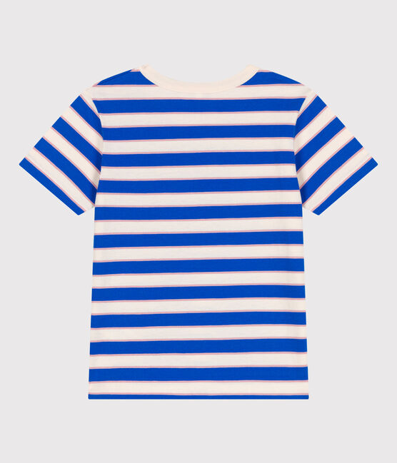 Teeshirt enfant en coton manches courtes à rayures blanc AVALANCHE/ MULTICO