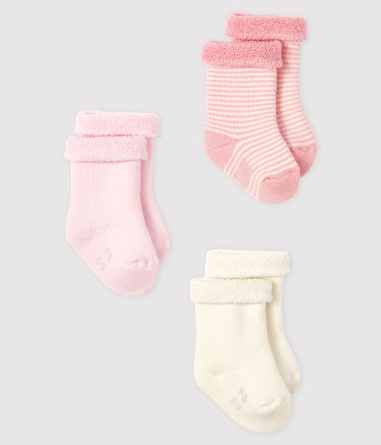 Trio de chaussettes bébé en tricot variante 1