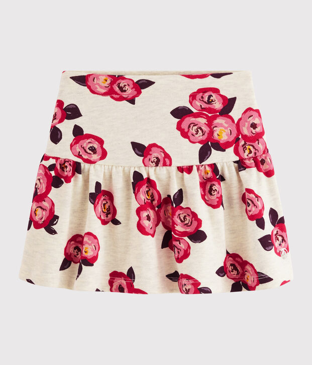 Jupe en molleton enfant fille beige/multicouleur