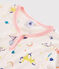 Chemise de nuit imprimé fantaisie petite fille en côte rose FLEUR/blanc MULTICO