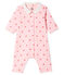 Dors bien sans pieds bébé en côte rose VIENNE/blanc MULTICO