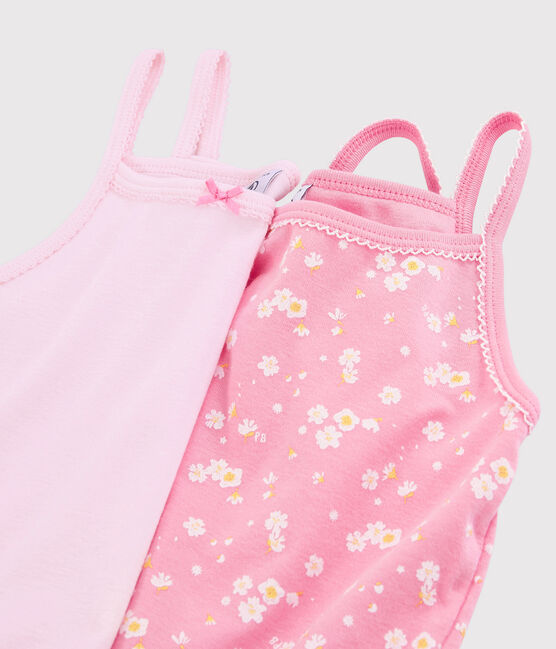 Lot de 2 chemises à bretelles fleur de cerisier petite fille variante 1