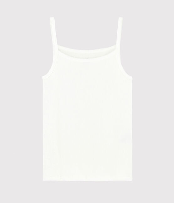 Chemise à bretelles en coton léger Femme blanc MARSHMALLOW
