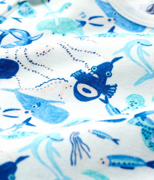 Dors-bien sans pression fonds marins b&eacute;b&eacute; en coton blanc/multicouleur