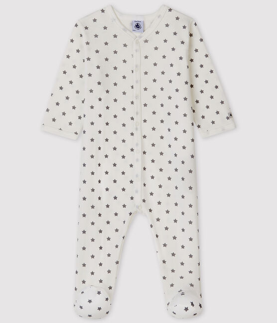 Dors-bien à étoiles bébé en côte blanc MARSHMALLOW/gris GRIS
