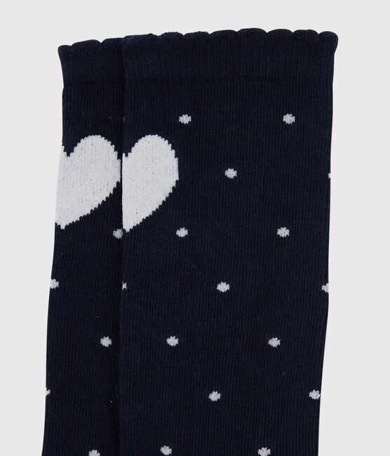 Chaussettes hautes bébé fille bleu SMOKING/blanc MARSHMALLOW