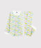 Pyjama petite fille en molleton blanc MARSHMALLOW/blanc MULTICO