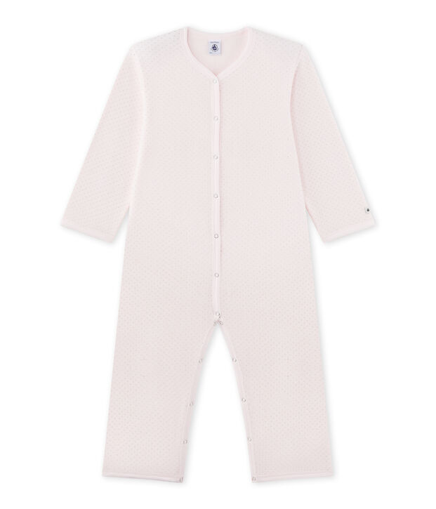 Combichaud fille en polaire rose/gris