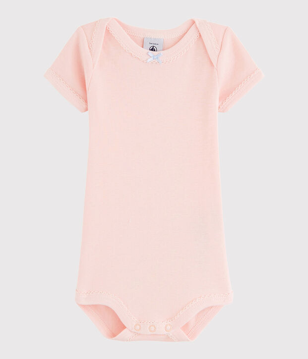 Body manches courtes b&eacute;b&eacute; fille rose