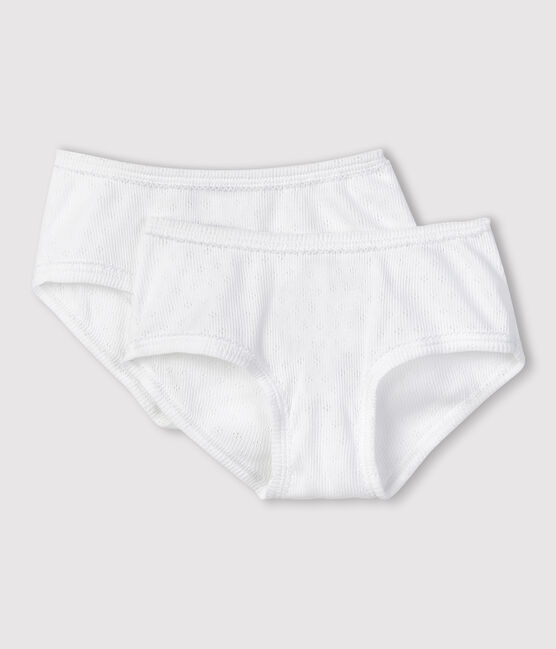 Lot de 2 culottes ajourées petite fille en coton biologique variante 1
