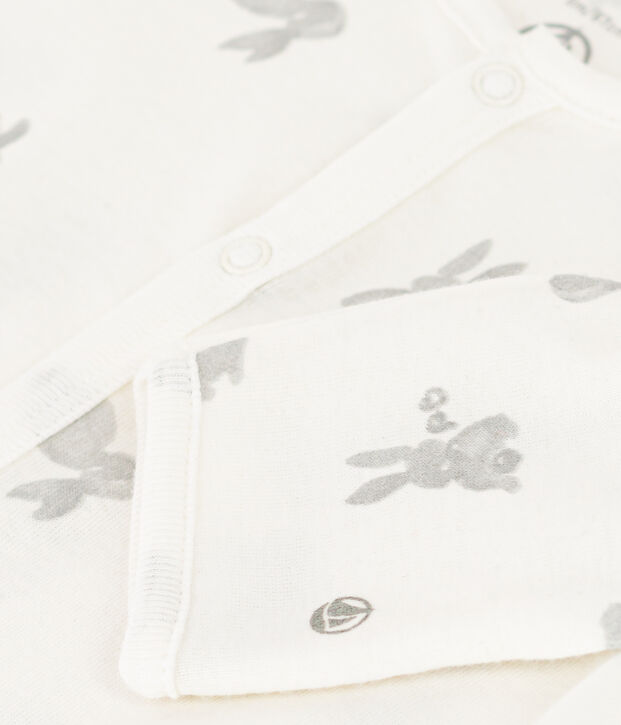 Combisac imprim&eacute; en coton blanc/gris
