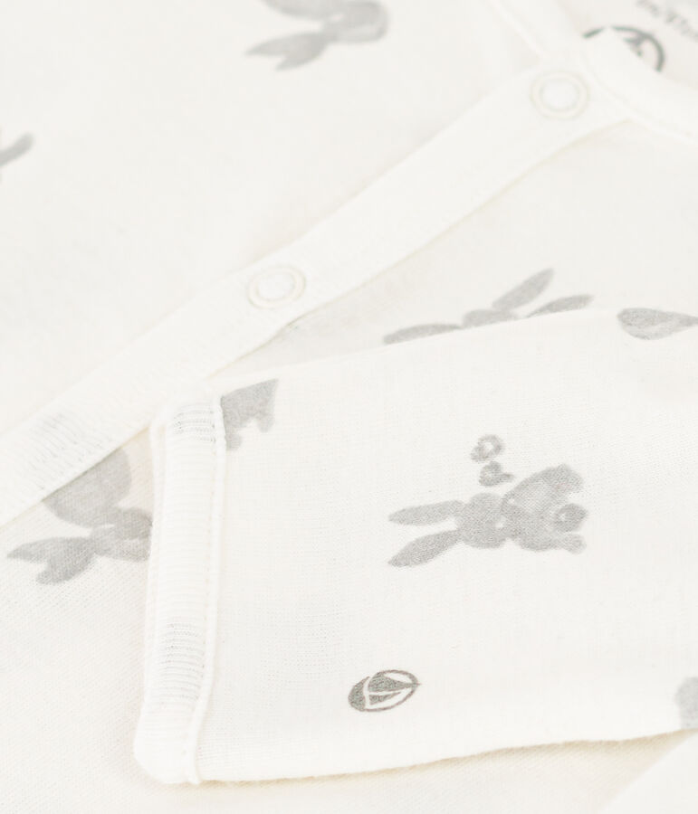 Combisac imprim&eacute; en coton blanc MARSHMALLOW/gris GRIS