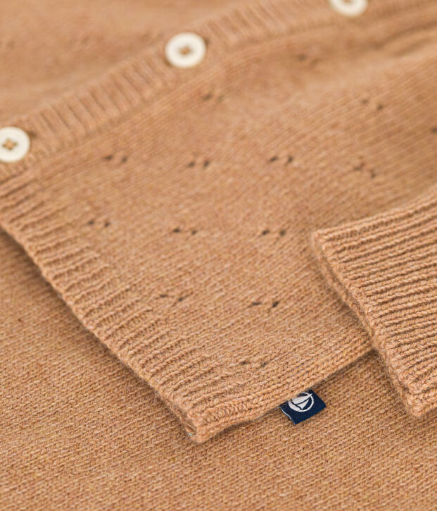 Ensemble 2 pi&egrave;ces en tricot b&eacute;b&eacute; marron