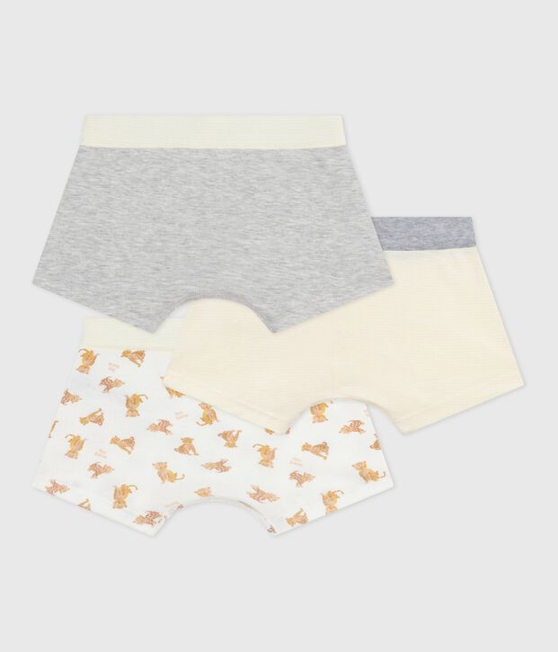 Lot de boxers enfant en coton ceinture recouverte imprim&eacute; l&eacute;opard multicouleur