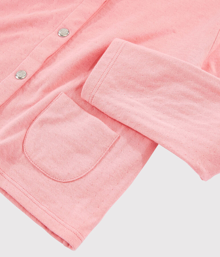 Cardigan en tubique enfant fille rose