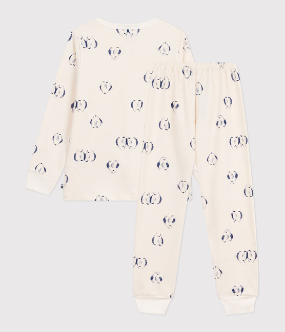 Pyjama enfant en molleton imprimé pingouins bleu MILK/ SOIR