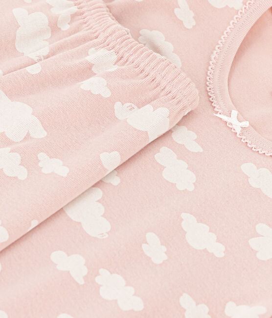 Pyjacourt nuages petite fille en coton SALINE/ MARSHMALLOW