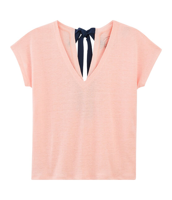 Tee shirt lin femme rose PATIENCE