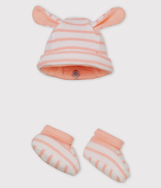 Bonnet et chaussons bébé mixte rayés variante 3