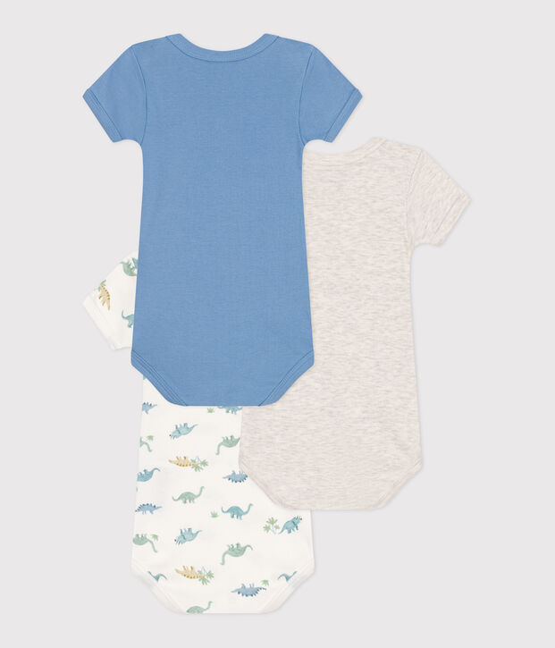 Lot de 3 bodies manches courtes en coton imprim&eacute; b&eacute;b&eacute; multicouleur