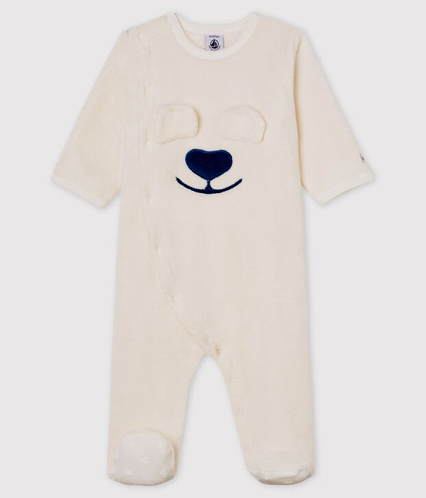 Surpyjama ours b&eacute;b&eacute; en polaire blanc