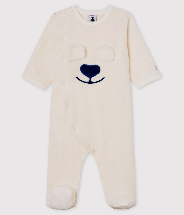 Surpyjama ours b&eacute;b&eacute; en polaire blanc MARSHMALLOW