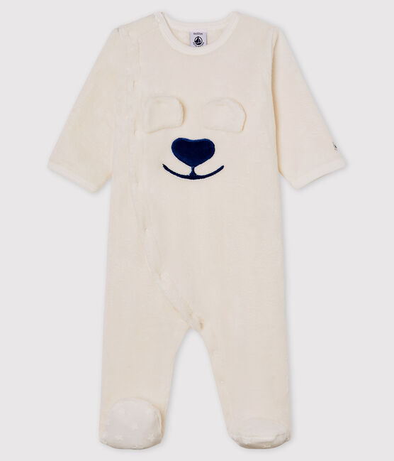 Surpyjama ours bébé en polaire blanc MARSHMALLOW