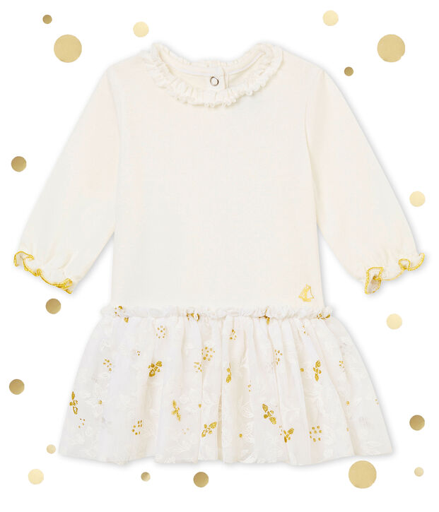 Robe tulle b&eacute;b&eacute; fille blanc/multicouleur