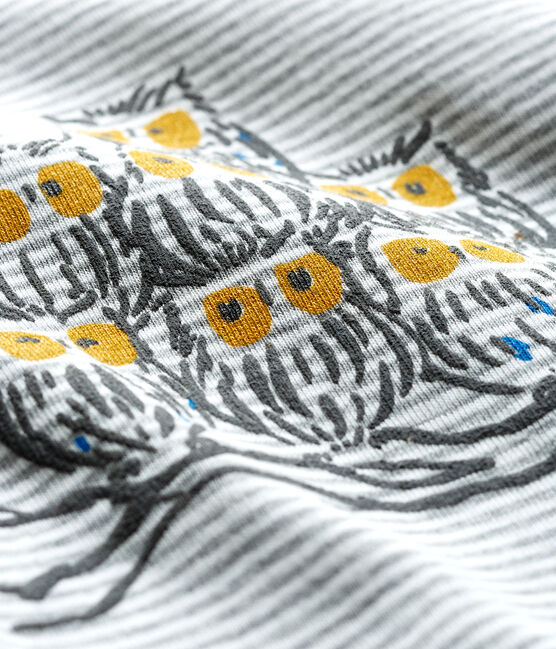 Tee shirt manches longues milleraies bébé garçon gris SUBWAY/blanc MARSHMALLOW
