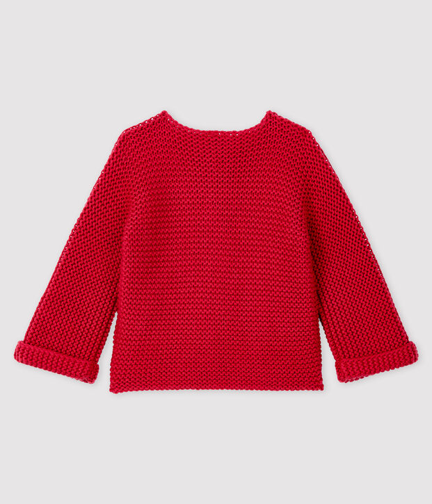 Cardigan laine et coton b&eacute;b&eacute; fille rose