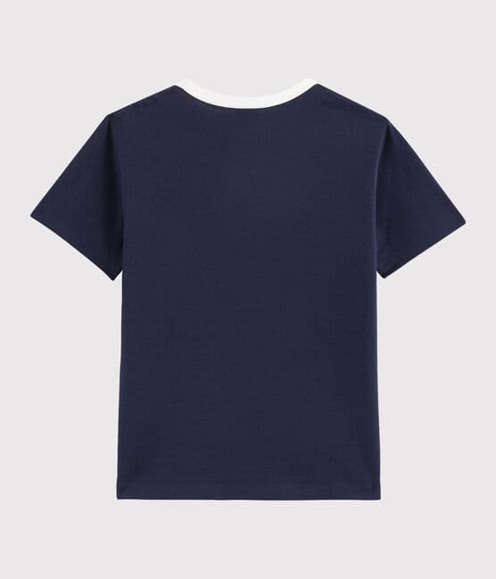 Tee-shirt enfant garcon bleu SMOKING/blanc MARSHMALLOW