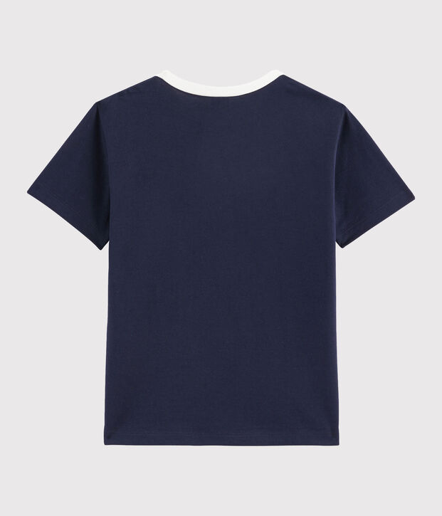 Tee-shirt enfant garcon bleu/blanc