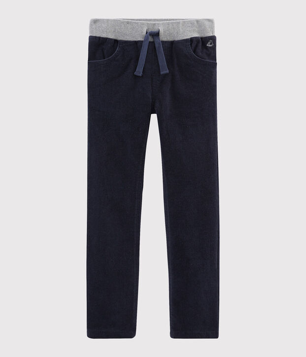 Velours enfant gar&ccedil;on bleu marine