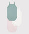 Lot de 3 bodies bretelles en coton uni bébé variante 1