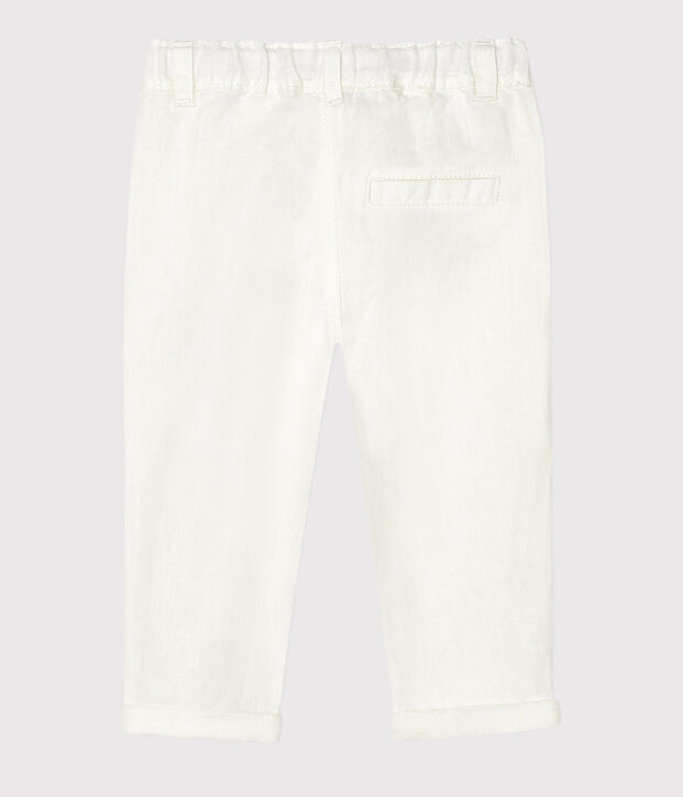 Pantalon en lin b&eacute;b&eacute; gar&ccedil;on blanc