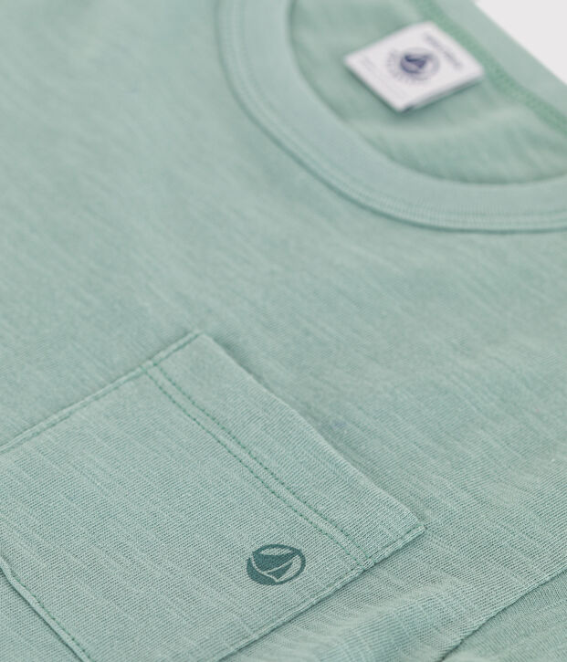 Teeshirt enfant en coton manches courtes uni vert